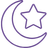 Halbmond und Stern, die als Symbol für den Islam verwendet werden.